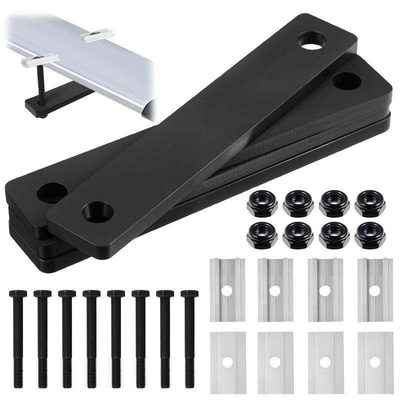 Zonon 28 Pcs Rooftop Tent Mounting Hardware Set Including 4 5.3 x 1 Flat Mending Plates 8 Screws 8 Nuts and 8 Aluminum Blocks - Image 1